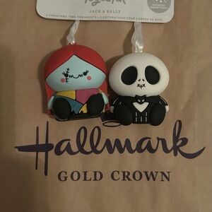 Hallmark Red and Black Jack & Sally Ornaments